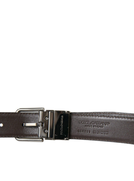 Dolce & Gabbana Black Leather Metal Buckle Men Belt - Ellie Belle