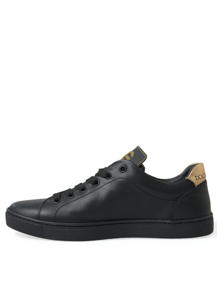 Dolce & Gabbana Black Leather Sacred Heart Sneakers Shoes - Ellie Belle