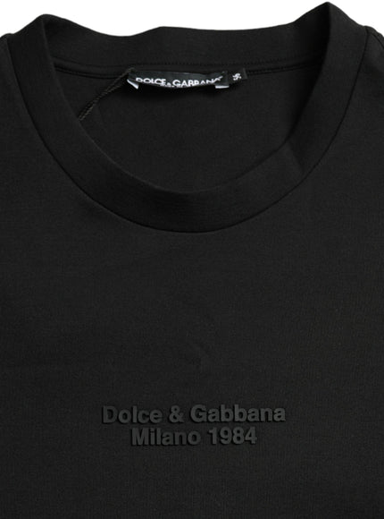 Dolce & Gabbana Black Leopard Print Crew Neck T-Shirt - Ellie Belle