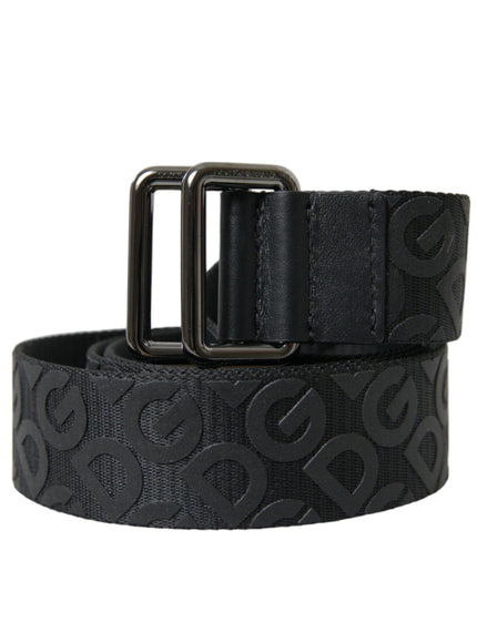 Dolce & Gabbana Black Logomania Leather Metal Buckle Belt - Ellie Belle