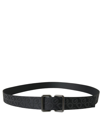 Dolce & Gabbana Black Logomania Leather Metal Buckle Belt - Ellie Belle