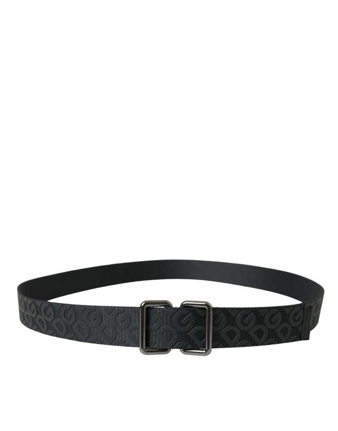 Dolce & Gabbana Black Logomania Leather Metal Buckle Belt - Ellie Belle