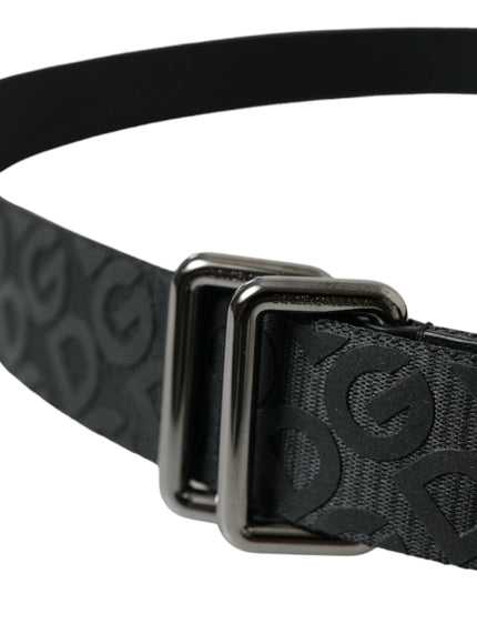 Dolce & Gabbana Black Logomania Leather Metal Buckle Belt - Ellie Belle