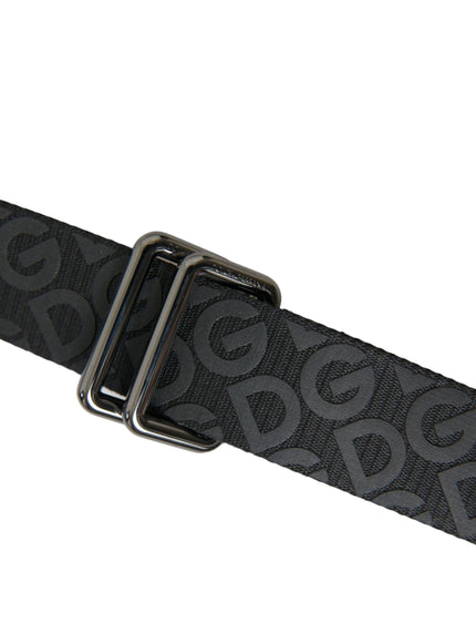 Dolce & Gabbana Black Logomania Leather Metal Buckle Belt - Ellie Belle