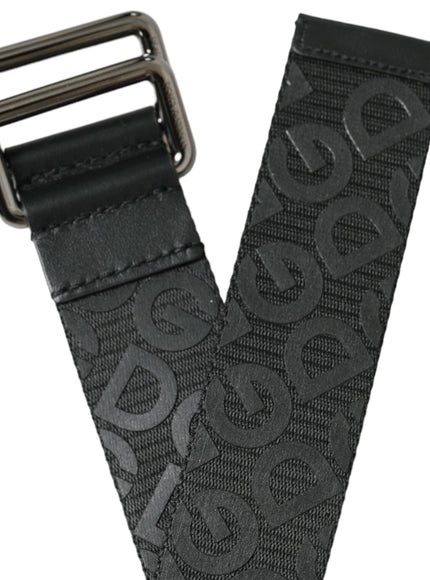 Dolce & Gabbana Black Logomania Leather Metal Buckle Belt - Ellie Belle