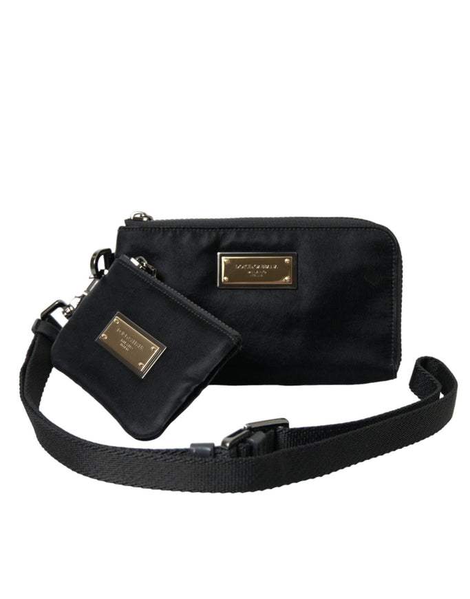 Dolce & Gabbana Black Multifunctional Leather Clutch - Ellie Belle