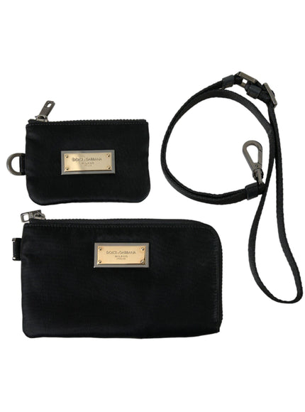 Dolce & Gabbana Black Multifunctional Leather Clutch - Ellie Belle