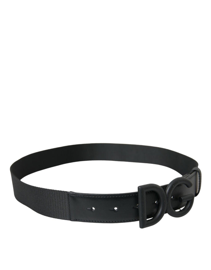 Dolce & Gabbana Black Orange Leather DG Metal Buckle Belt - Ellie Belle