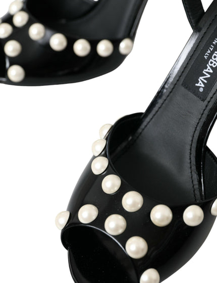 Dolce & Gabbana Black Pearl Embellished Sandals - Ellie Belle
