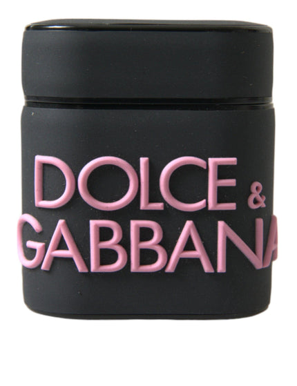 Dolce & Gabbana Black Pink Silicone Embossed Logo Airpods Case - Ellie Belle