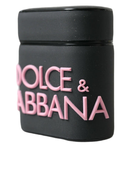 Dolce & Gabbana Black Pink Silicone Embossed Logo Airpods Case - Ellie Belle
