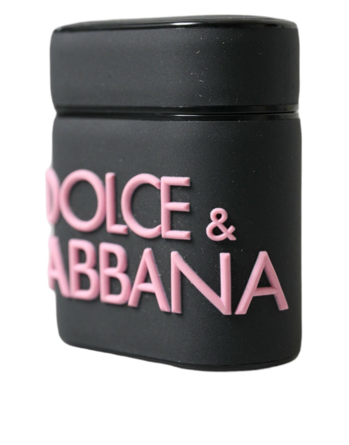 Dolce & Gabbana Black Pink Silicone Embossed Logo Airpods Case - Ellie Belle