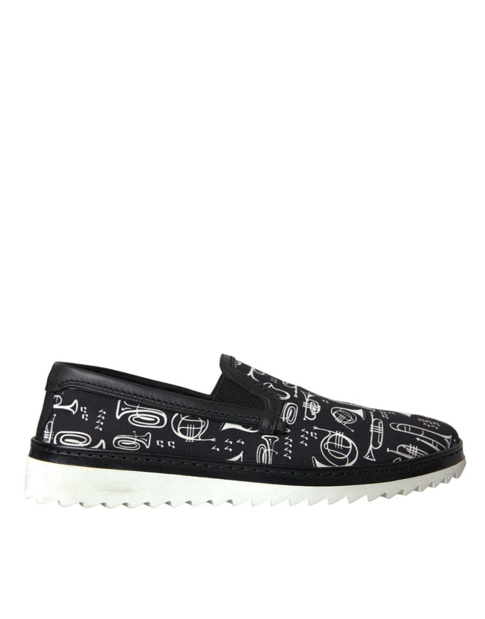 Dolce & Gabbana Black Slip On Canvas Loafers - Ellie Belle