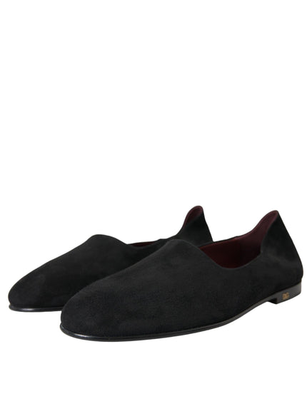 Dolce & Gabbana Black Suede Loafers - Ellie Belle