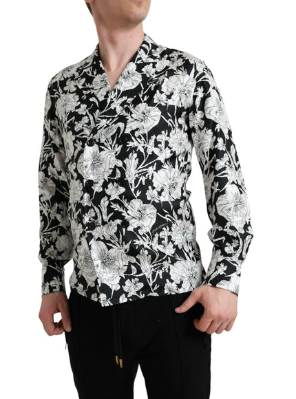 Dolce & Gabbana Black White Floral Pattern Shirt - Ellie Belle