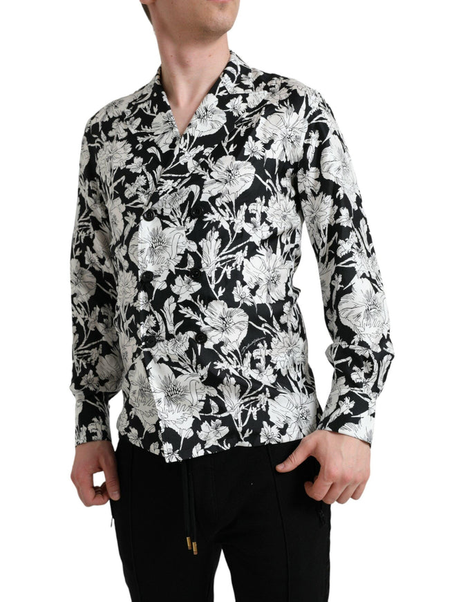 Dolce & Gabbana Black White Floral Pattern Shirt - Ellie Belle