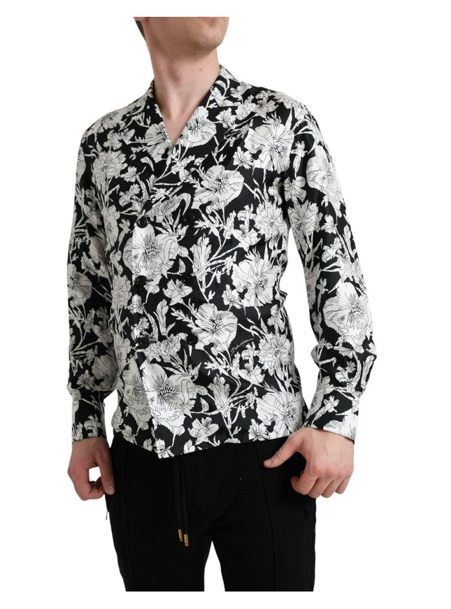 Dolce & Gabbana Black White Floral Pattern Shirt - Ellie Belle