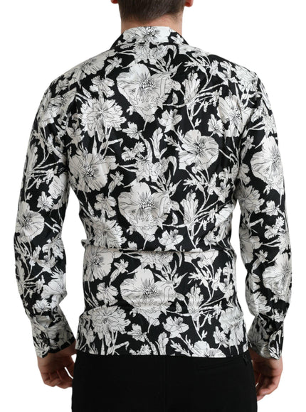 Dolce & Gabbana Black White Floral Pattern Shirt - Ellie Belle