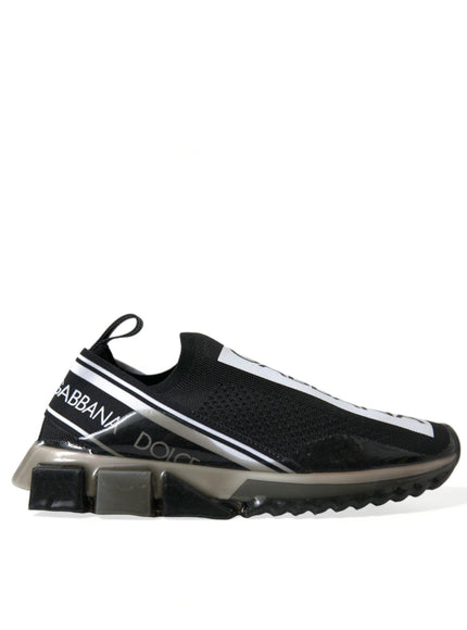 Dolce & Gabbana Black White Slip On Sneakers Sorrento Shoes - Ellie Belle