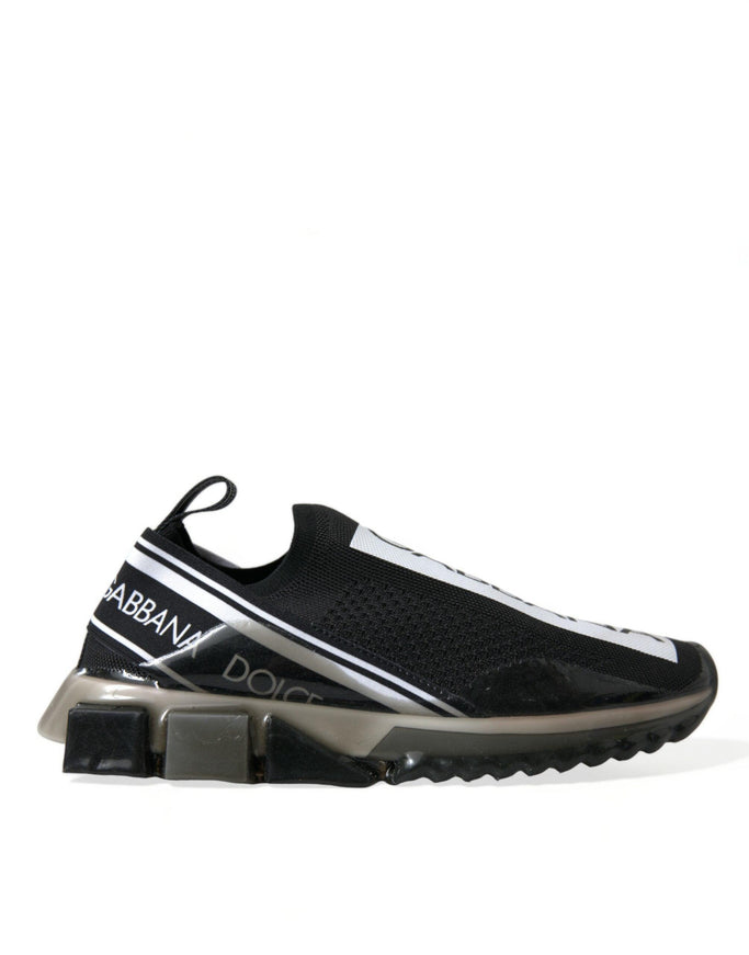 Dolce & Gabbana Black White Slip On Sneakers Sorrento Shoes - Ellie Belle