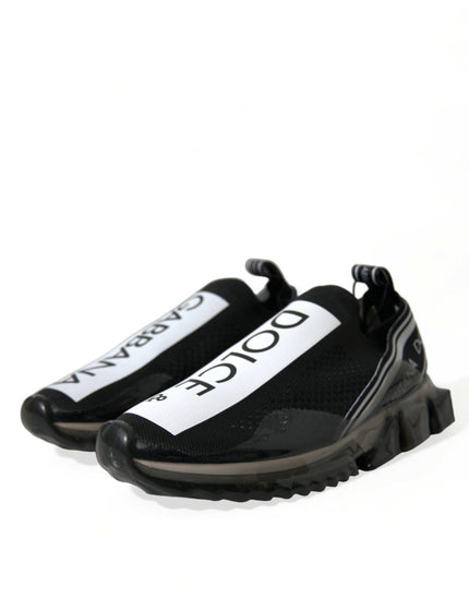 Dolce & Gabbana Black White Slip On Sneakers Sorrento Shoes - Ellie Belle