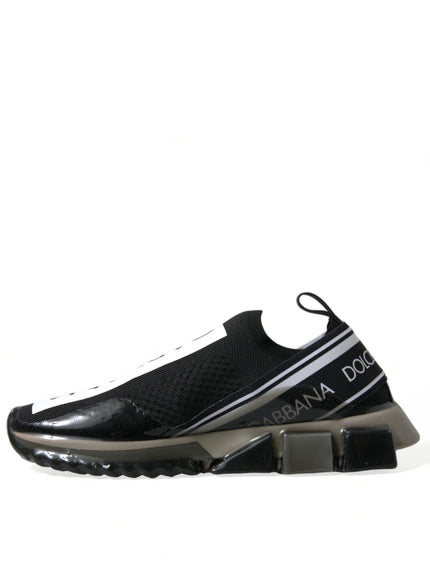 Dolce & Gabbana Black White Slip On Sneakers Sorrento Shoes - Ellie Belle