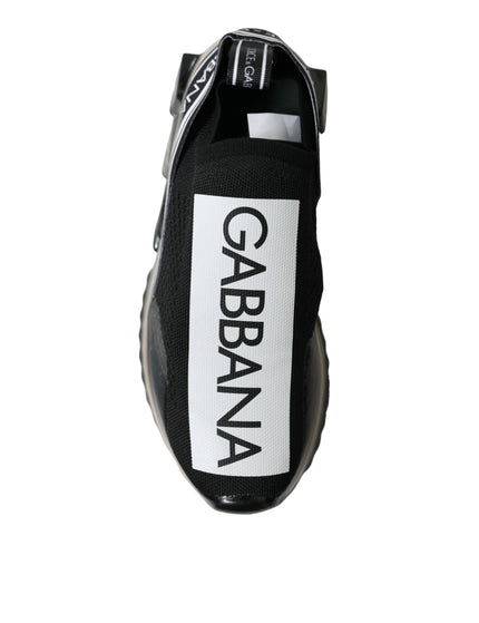 Dolce & Gabbana Black White Slip On Sneakers Sorrento Shoes - Ellie Belle