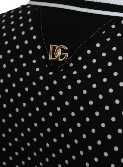 Dolce & Gabbana Black White Stripes Logo Collared Polo T-shirt - Ellie Belle