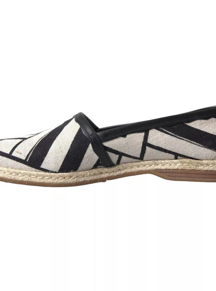 Dolce & Gabbana Black White Stripes Slip On Espadrille Shoes - Ellie Belle