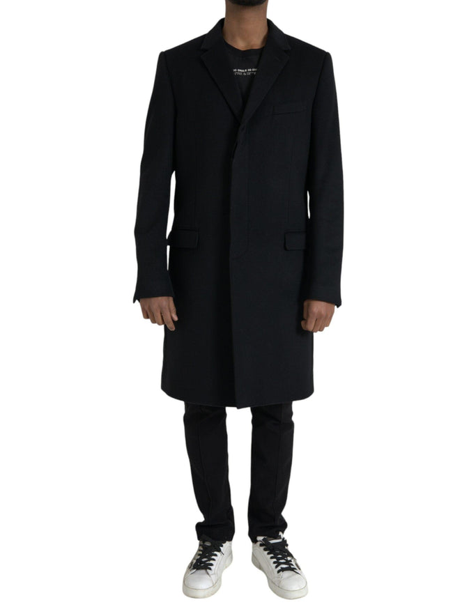 Dolce & Gabbana Black Wool Cashmere Coat - Ellie Belle