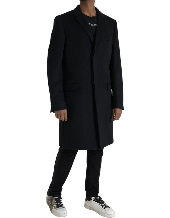 Dolce & Gabbana Black Wool Cashmere Coat - Ellie Belle