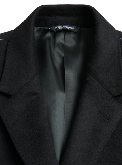 Dolce & Gabbana Black Wool Cashmere Coat - Ellie Belle