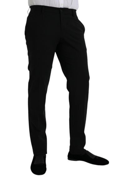 Dolce & Gabbana Black Wool Slim Fit Formal Pants - Ellie Belle