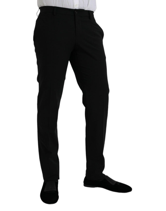 Dolce & Gabbana Black Wool Slim Fit Formal Pants - Ellie Belle