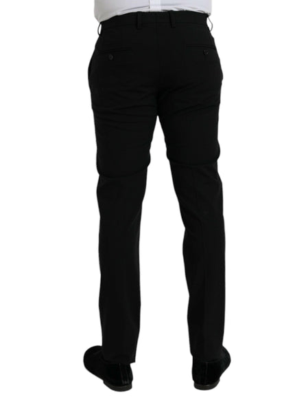 Dolce & Gabbana Black Wool Slim Fit Formal Pants - Ellie Belle