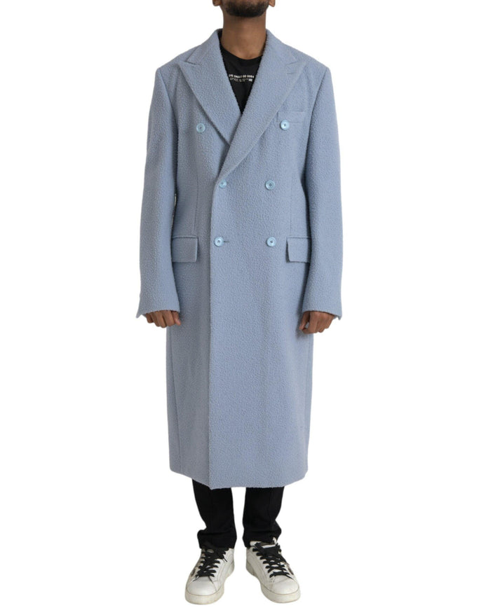 Dolce & Gabbana Blue Cashmere Long Coat - Ellie Belle