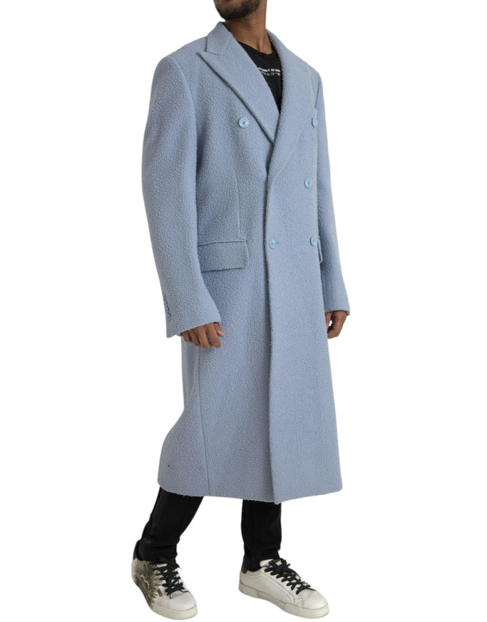 Dolce & Gabbana Blue Cashmere Long Coat - Ellie Belle