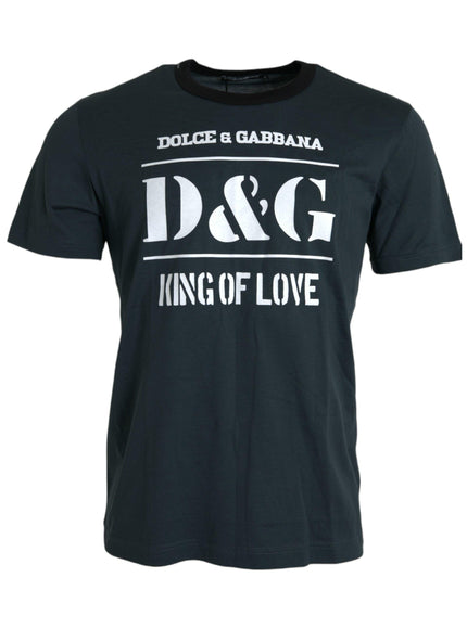 Dolce & Gabbana Blue Logo Print Crew T-shirt - Ellie Belle