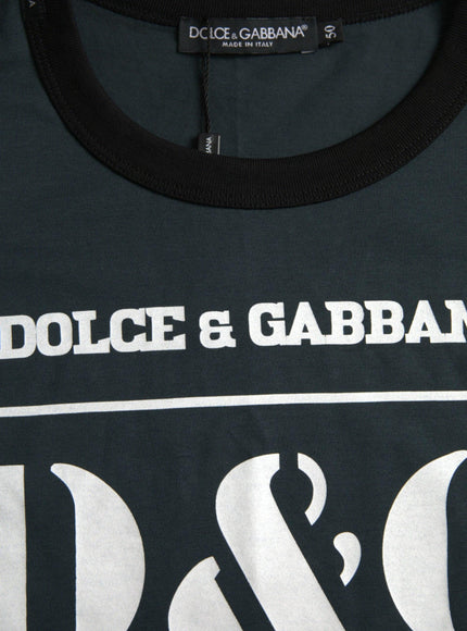 Dolce & Gabbana Blue Logo Print Crew T-shirt - Ellie Belle