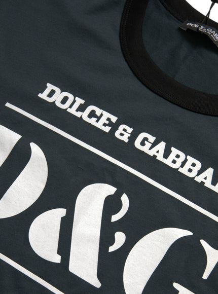 Dolce & Gabbana Blue Logo Print Crew T-shirt - Ellie Belle