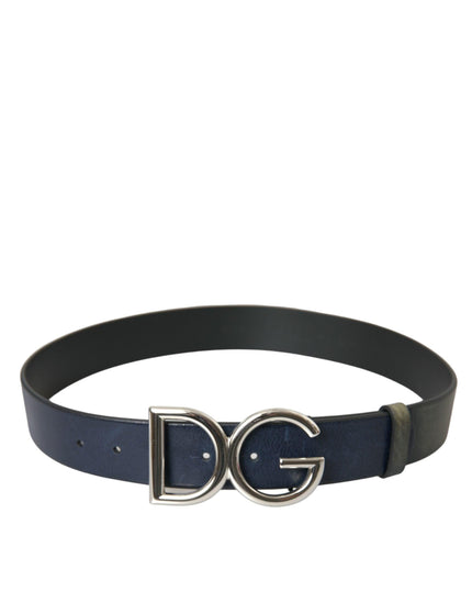 Dolce & Gabbana Blue Metal Logo Buckle Belt Men - Ellie Belle