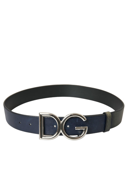 Dolce & Gabbana Blue Metal Logo Buckle Belt Men - Ellie Belle