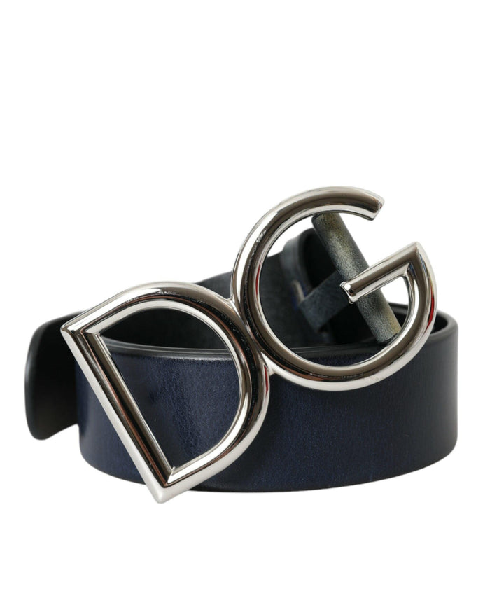 Dolce & Gabbana Blue Metal Logo Buckle Belt Men - Ellie Belle