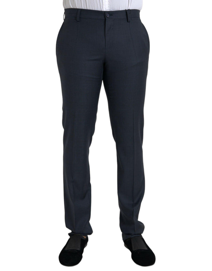 Dolce & Gabbana Blue Wool Skinny Pants - Ellie Belle