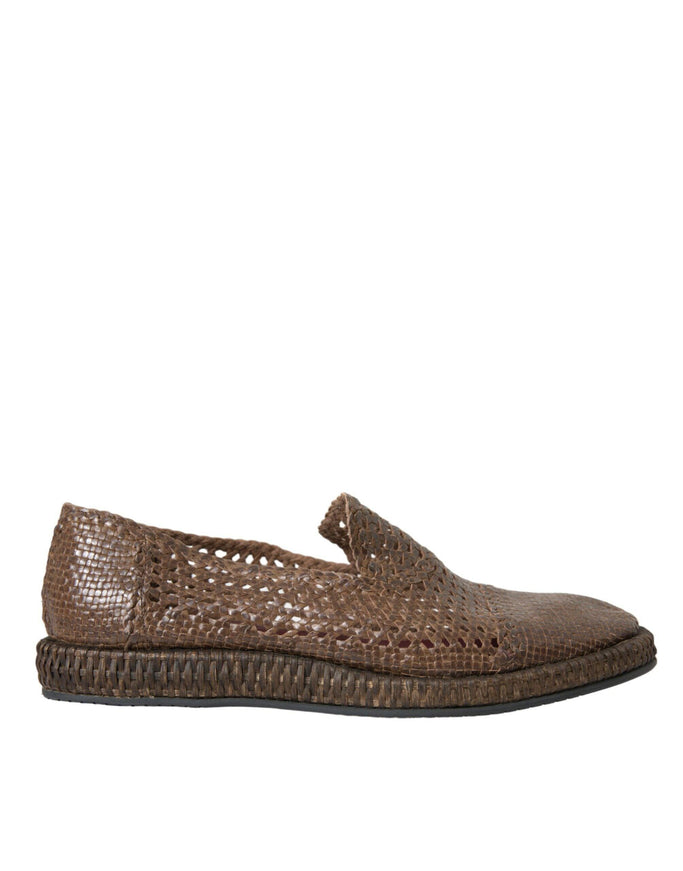 Dolce & Gabbana Braided Calfskin Derby Loafers - Ellie Belle