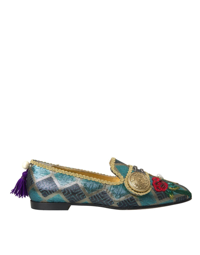 Dolce & Gabbana Brocade Tassel Loafers - Ellie Belle