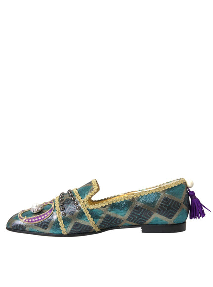 Dolce & Gabbana Brocade Tassel Loafers - Ellie Belle