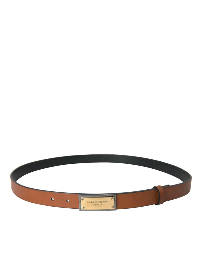 Dolce & Gabbana Brown Calf Leather Buckle Belt Men - Ellie Belle