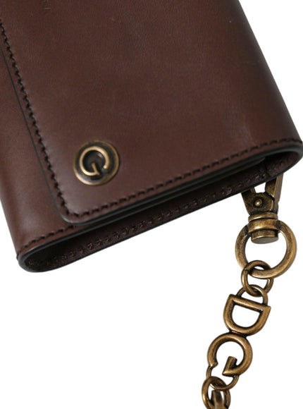 Dolce & Gabbana Brown Calf Leather Logo Embossed Shoulder Bags - Ellie Belle