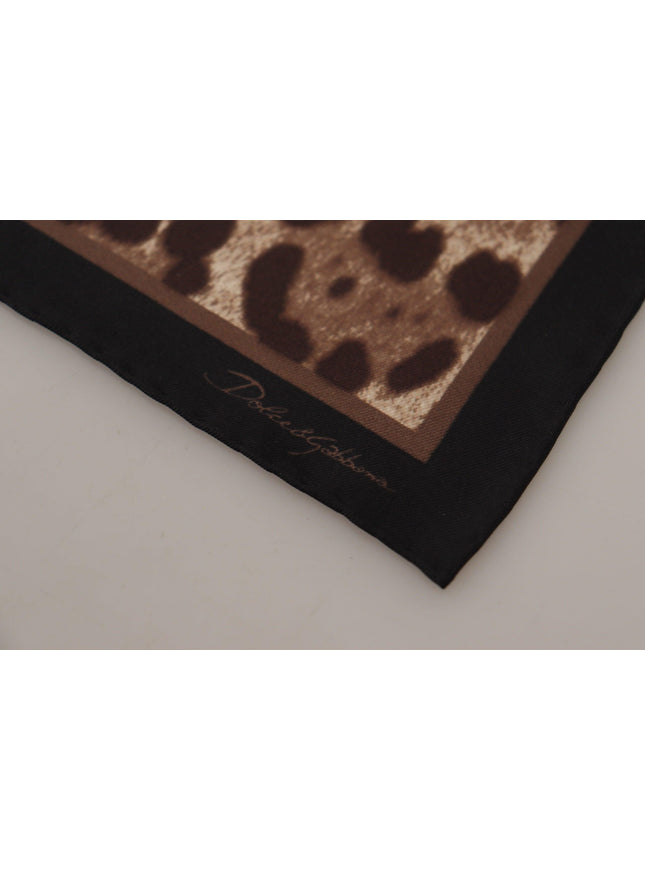 Dolce & Gabbana Brown Leopard Silk Men's Scarf - Ellie Belle
